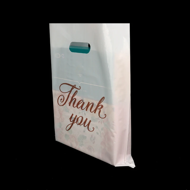 Custom Bags With Logo Plastic Waterproof Cloth Retail Shopping Bag Luxury Printed Die Cut Die cut handle bag