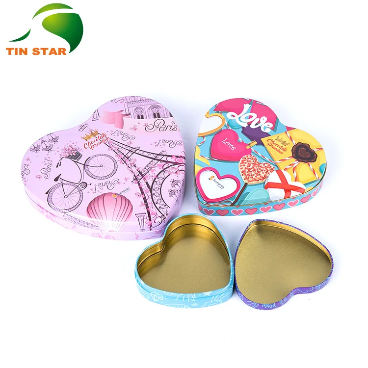 Factory Direct Sale Heart Shape Tin Box For Gift Candy Tin Can