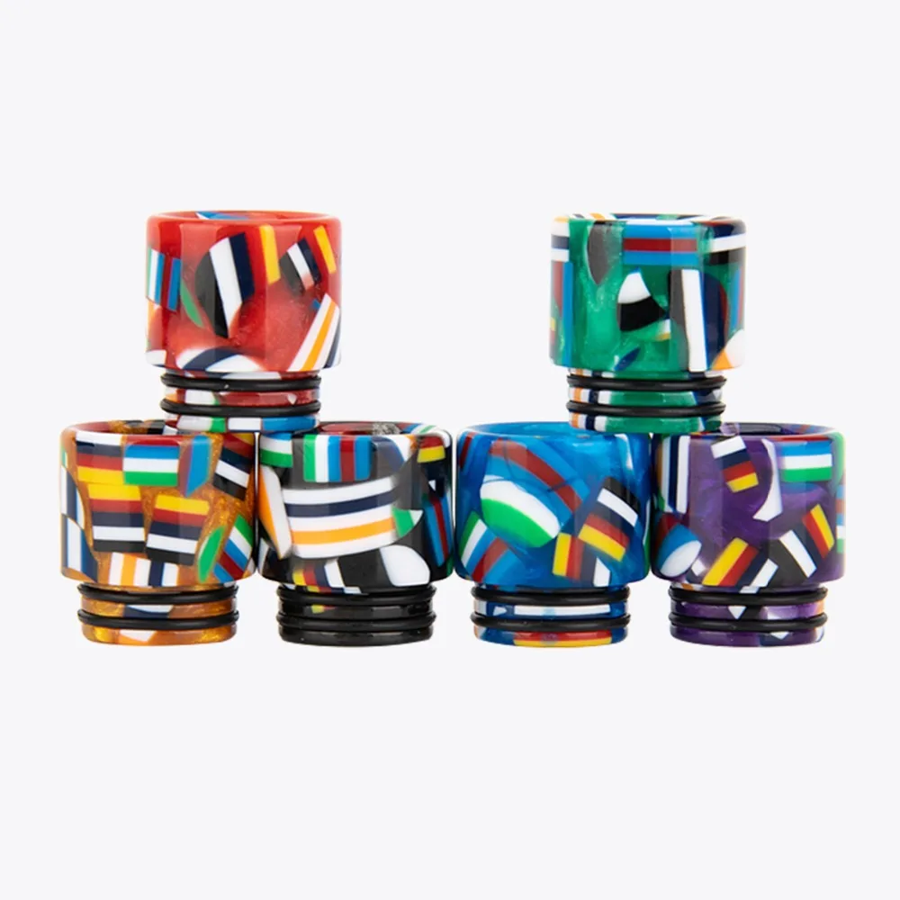 E Cigarettes Vape Accessories 810 drip tip Flag Colorful Drip Tip Epoxy Resins Mouthpiece for V8 V12 Prince Tank Atomizer rda