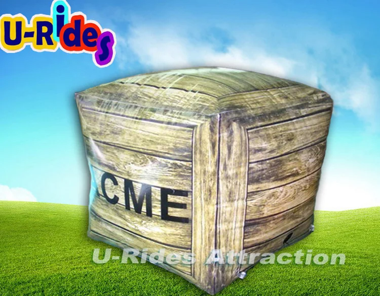 V-shape Green color inflatable tactical Paintball bunker for fun