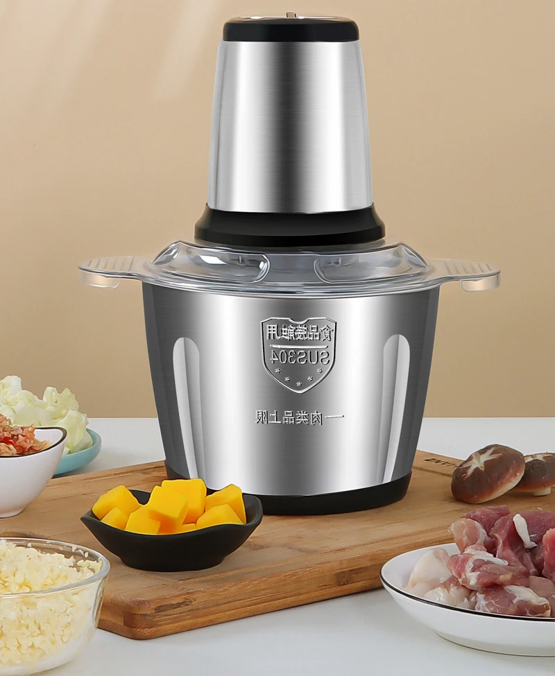 Electric Food Processor Vegetable Chopper Elechomes High Capacity 8-Cup Blender Grinder for Meat  Onion Powerful 300W Motor