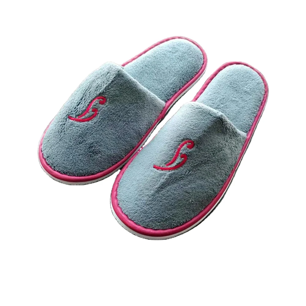 Custom Hotel Spa Coral Fleece Disposable Flip-flops Indoor Slipper