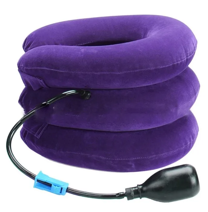 High Quality Portable Cervical Collar Brace Pillow Adjustable Flannel Air Neck Brace Traction Device
