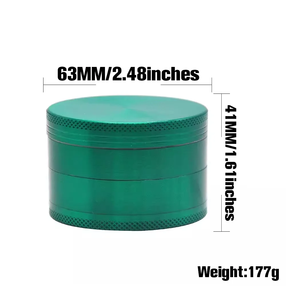 Juji Factory Wholesale China Factory Price 50mm/55mm/63mm Aluminium Zinc Herb Grinder Custom Logo Metal Herb Grinder