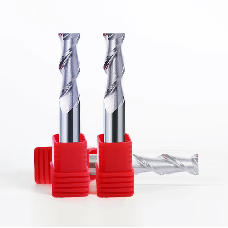 Manufacturer High Quality Hard Metal HRC 55 2 Flute Flat Bottom Metal End Mills  Aluminum Processing Milling Cutter Bit For CNC