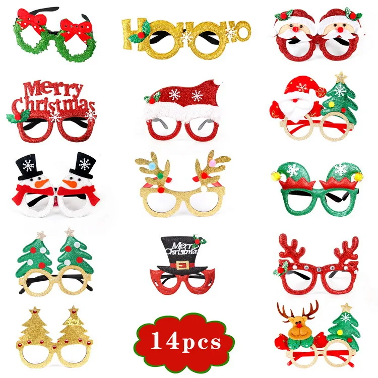 Wholesale Women girl party Christmas gift set kids headband glasses Christmas hat  Clap Circle bangle decoration gift set