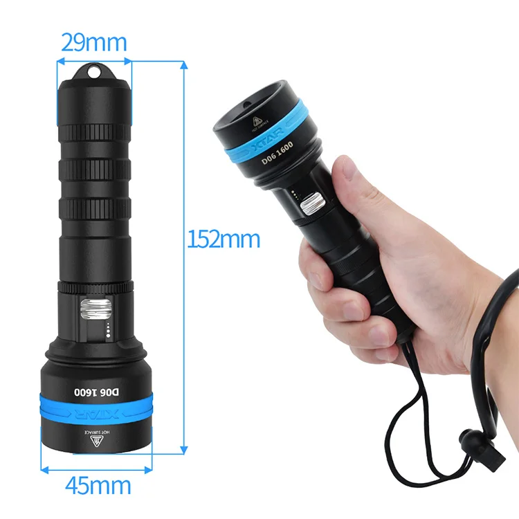 Xtar D06 1600 Cr123a 16340 18650 питание дальность расстояние 430 м длинный выстрел луч светодиодный водонепроницаемый 100