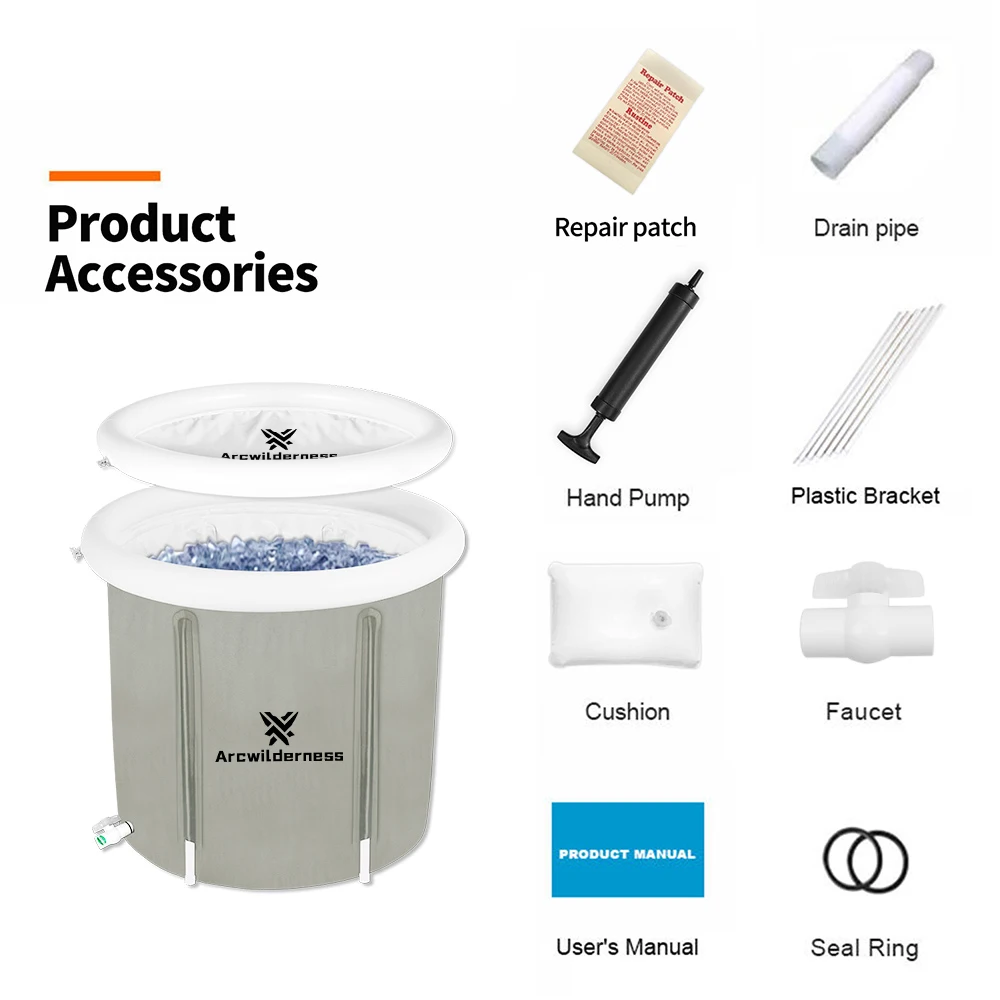 Inflatable Ice Bath Tub cold plunge Portable PVC Folding Fitness Large recovery pod - ice bath Bath tube Cold Plunge Tub