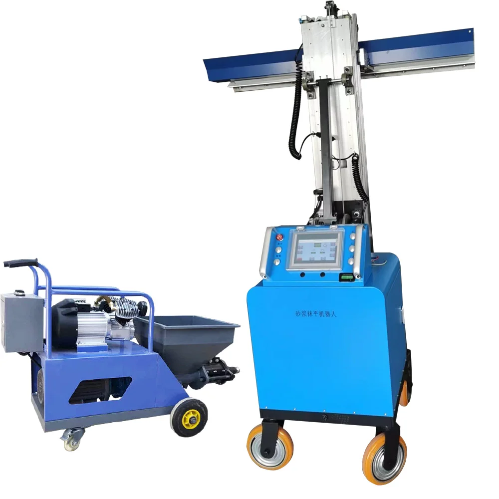 Hot Sale Mobile Intelligent White Sand Lime Stone Powder Light Brick Wall Cement Plastering Machine For CE