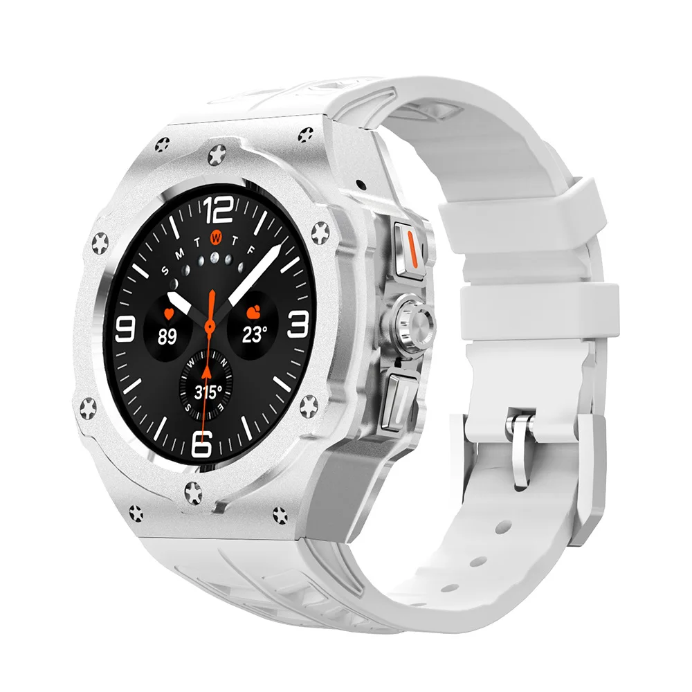 Для Samsung Galaxy Watch 7 Ultra 47 мм роскошный комплект мод алюминиевый сплав защитный чехол для часов резиновый силиконовый ремешок