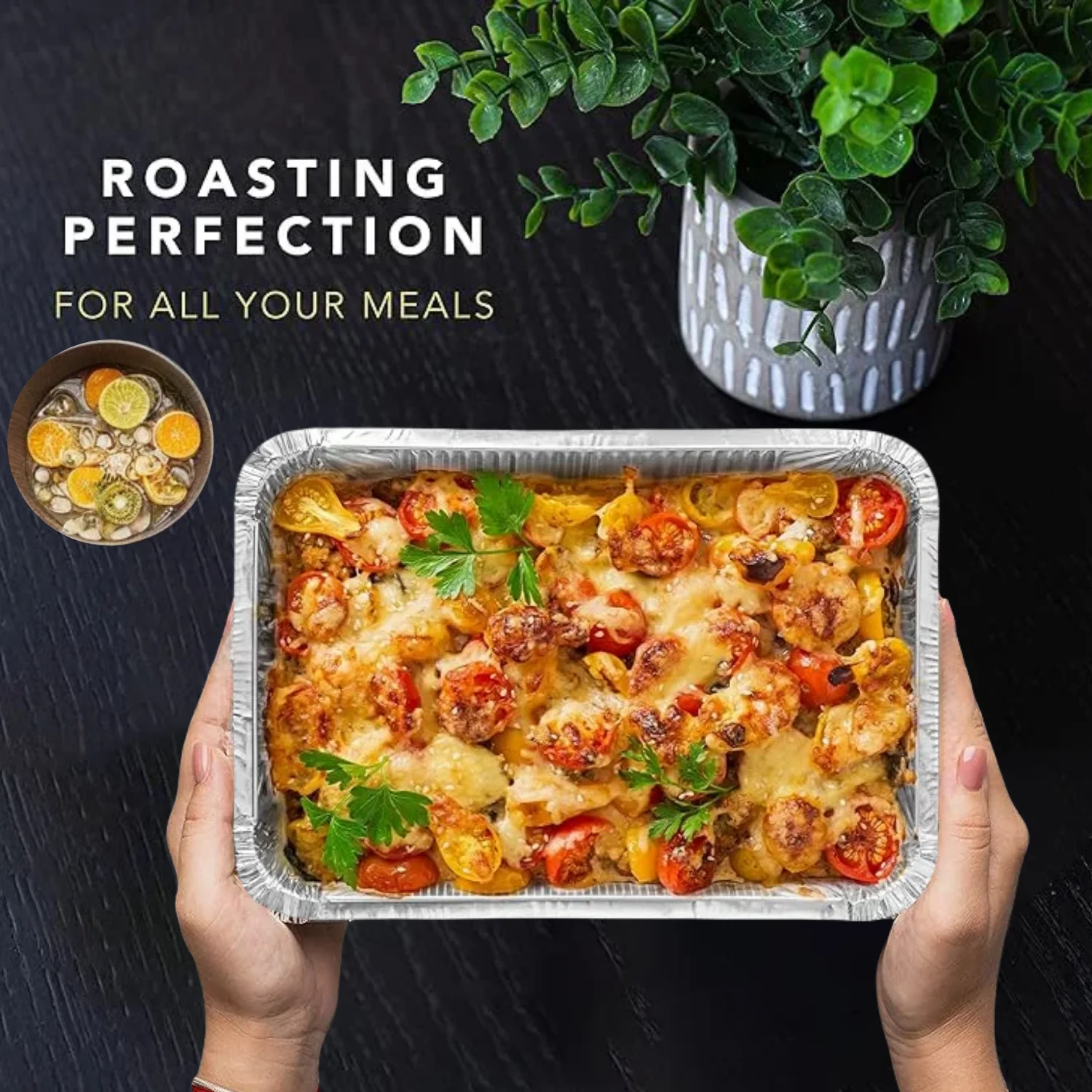 1000ml Food Container Box Eco Friendly Food Packaging Usage Aluminum Foil Customized Accept