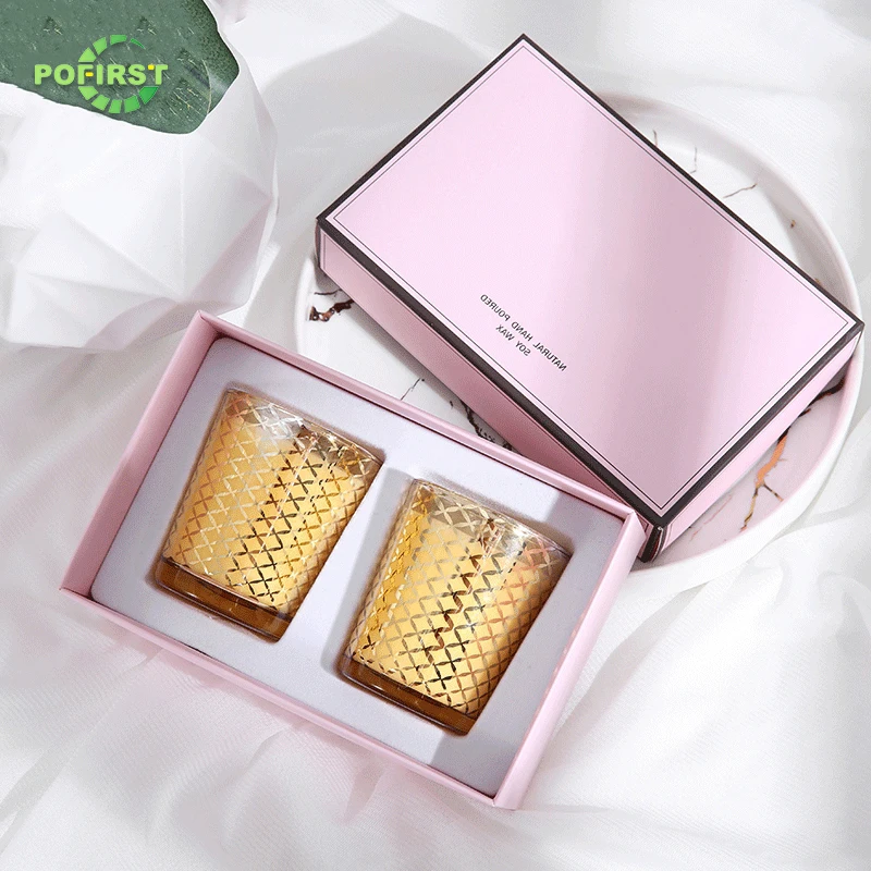 luxury scented candle gift set soya wax matte glass jar black candle soy wa