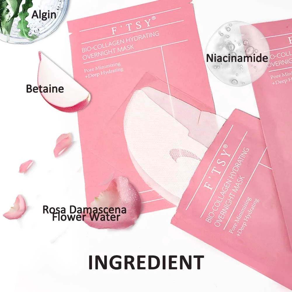 Low Molecular Bio-Collagen Face Mask Lifting Firming  Moisturizing Overnight Glowing Overnight Mask 34g