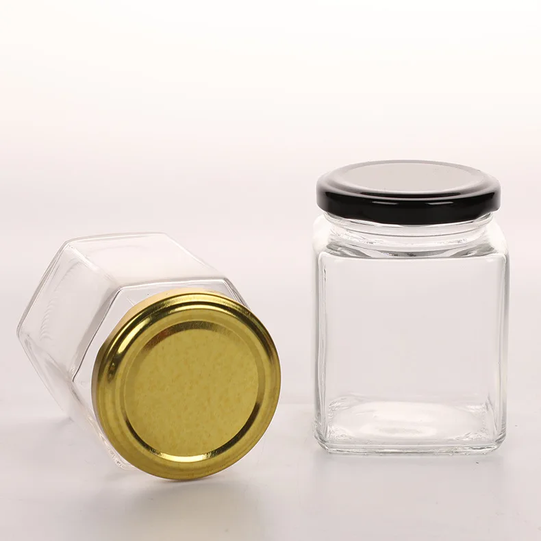 Custom Labeling 120ml 180ml 280ml 380ml 500 ml 730 ml Glass Jar with Twist-off Lid Jam Honey Jar frascos de vidrio