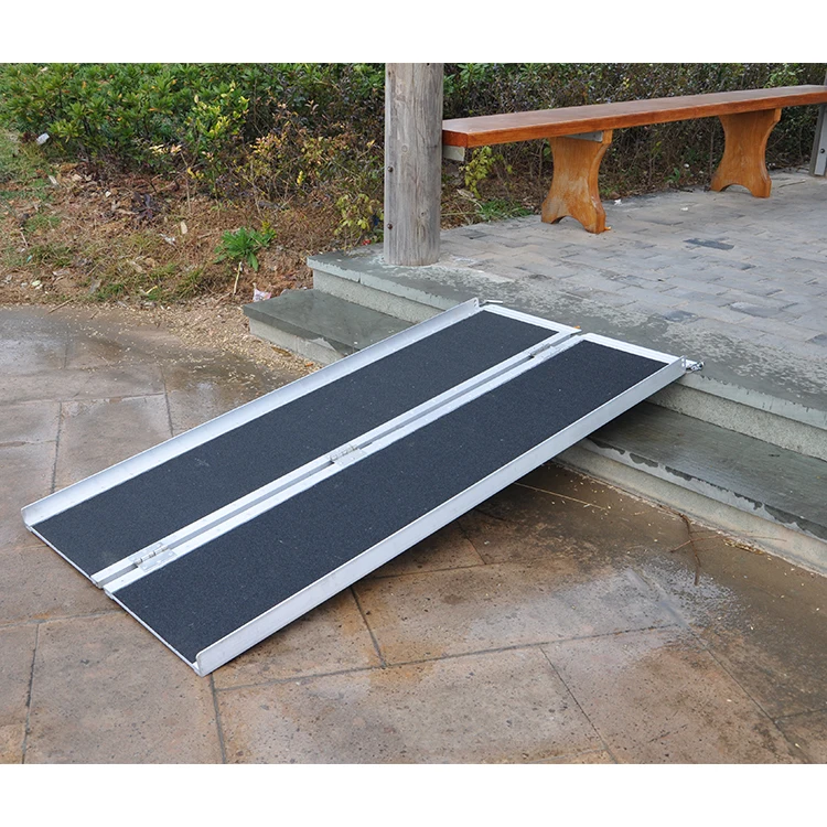 High Quality wheelchair loading ramps Lightweight Aluminium Alloy Telescopic Portable Folding Wheelchair Ramp For Car & Stairs