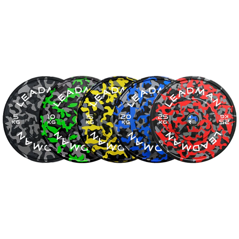 2024 Modun Camouflage Bumper Plate  8000 To 100000 Times Drop Test Available Colorful Rubber Bumper Plate