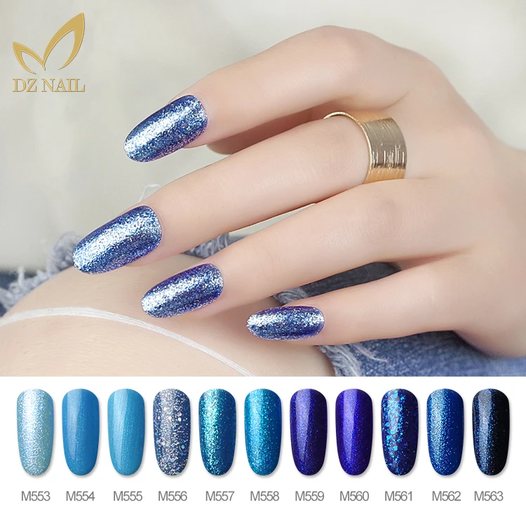 DZ uv gel factory gel polish professional logo supplier diamond glitter classic bling gel polish