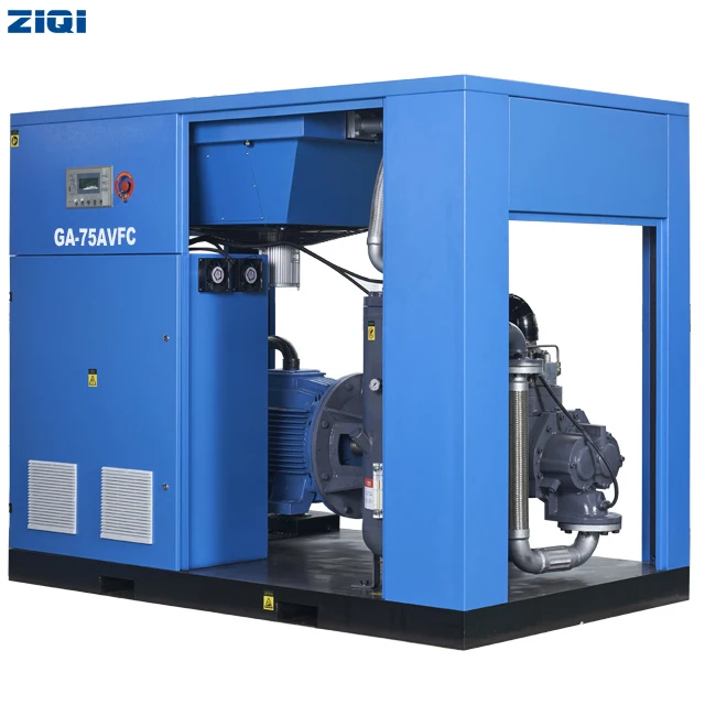 Hot selling 75 KW 660V excellent stationary belt driven frequency start up type screw air compressor for quiet.