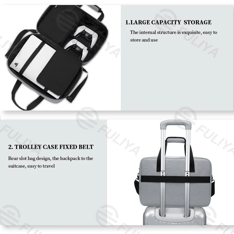 FULIYA Custom Handbag Gamepad Storage Case Gaming Accessories Playstation 5 Bag Ps5 Game Console Storage Bag