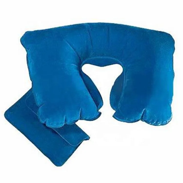 Supplies Printed Flocking Pvc Inflatable U-shaped Travel Pillow