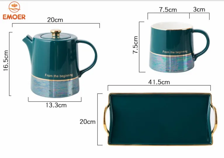 Ceramic Coffee Cup Mugs and pot set , European  Luxury Afternoon Tea Set