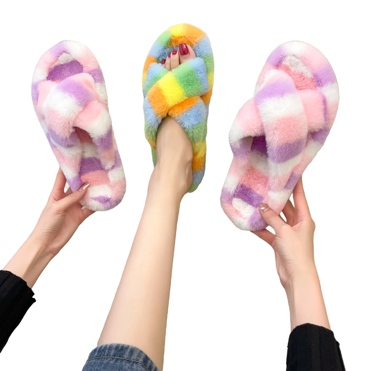 
Soft Winter House Women Latest Slipper Female Short Plush Casual Slipper Flat 