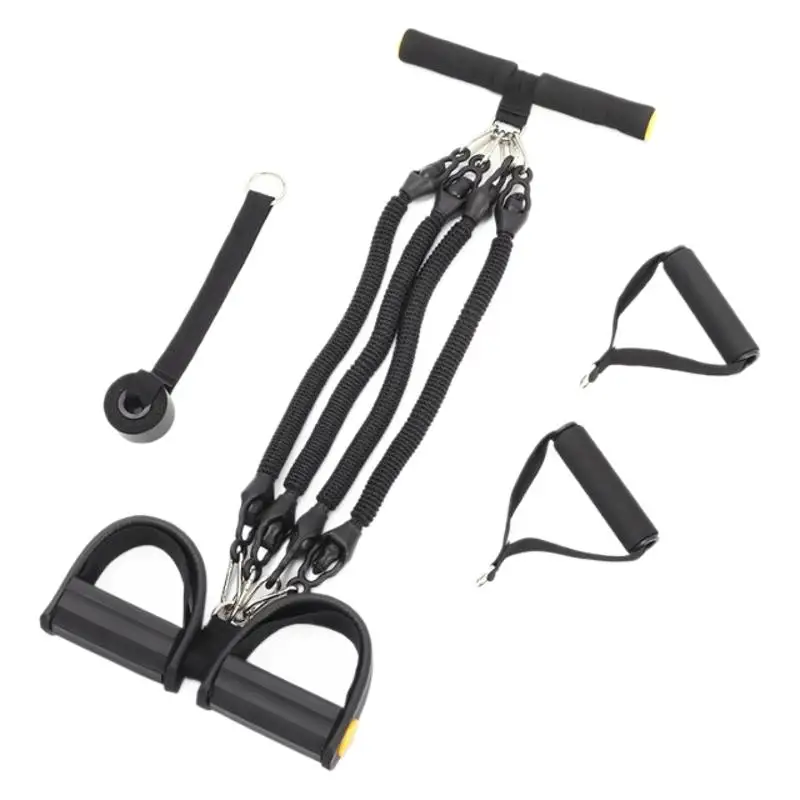 Multifunctional Removable 4 Tubes Resistance Band Leg Stretching Slimming Training Yoga Pedal Resistance Band