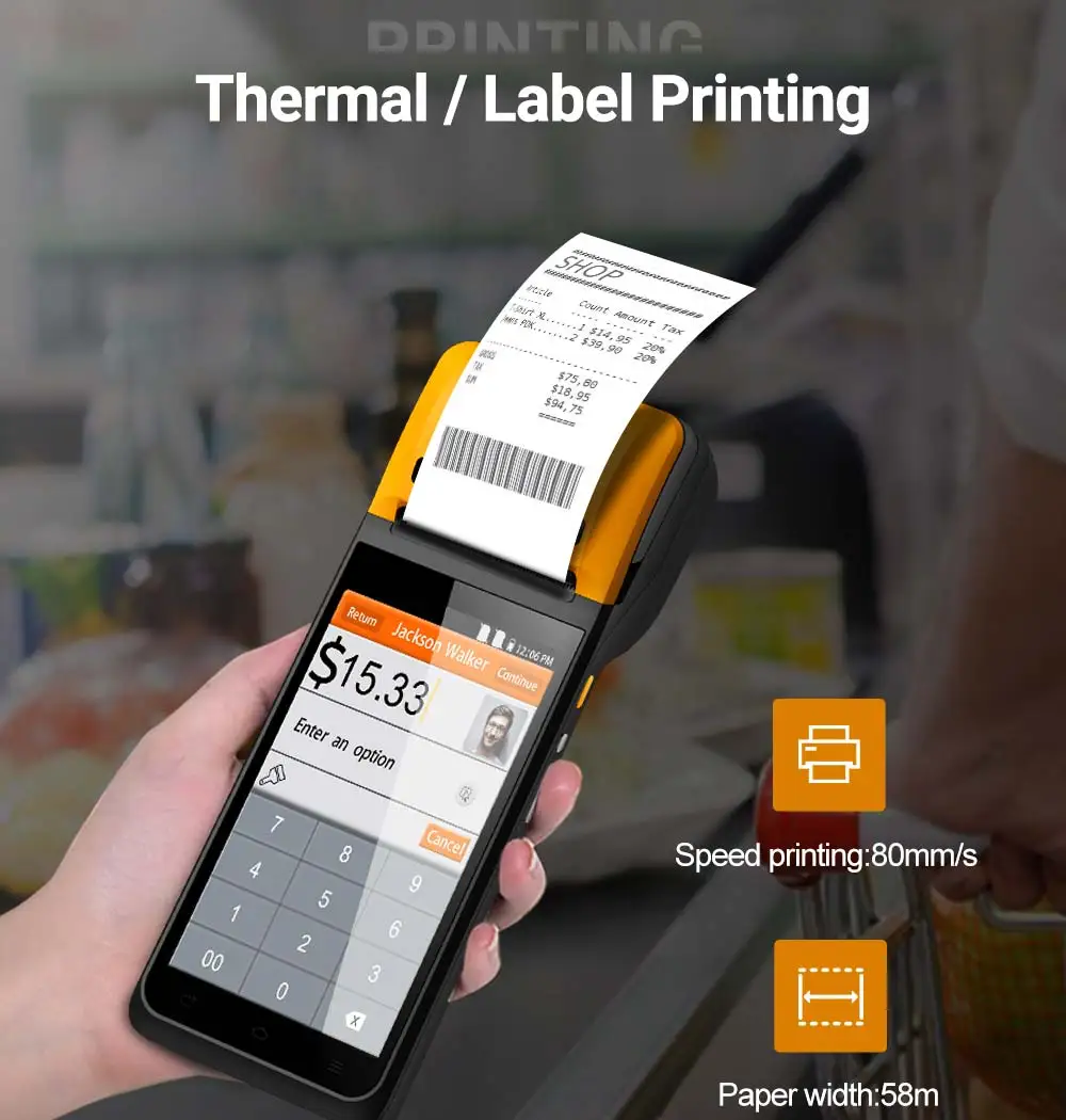 Noryox Nb55 Android 13 14 5.5 Inch 8-Core Android Handheld Pos Printer Mini Pos Machine Pos System for Sale