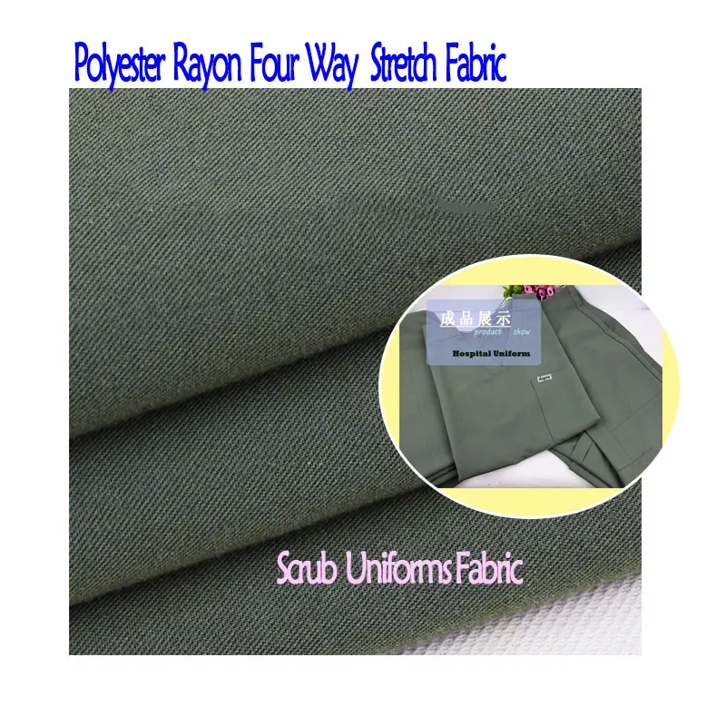 Manufacture hot sale hospital uniforms  72% polyester 21%rayon 7%spandex TR four way Stretch Fabric