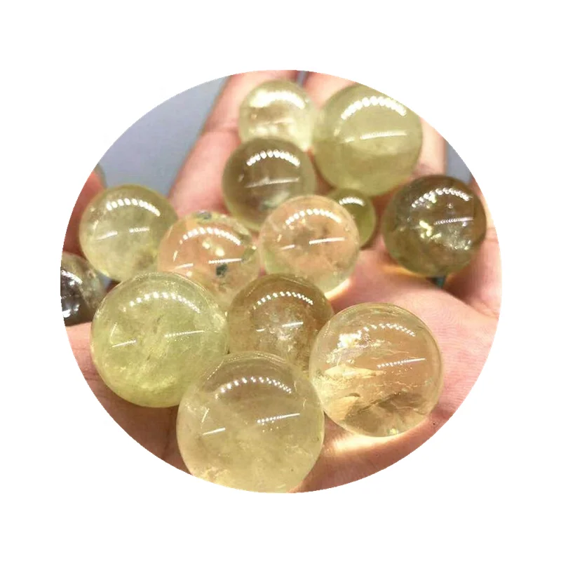 Natural High Quality gemstone quartz small crystal bead citrine ball