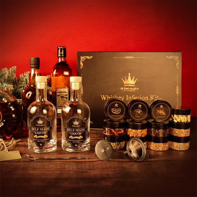 Wholesale Alcohol Infusion Kit DIY Whiskey Smoker Gin Infusion Making Kit With Bottle Fragrant Spice Funnel