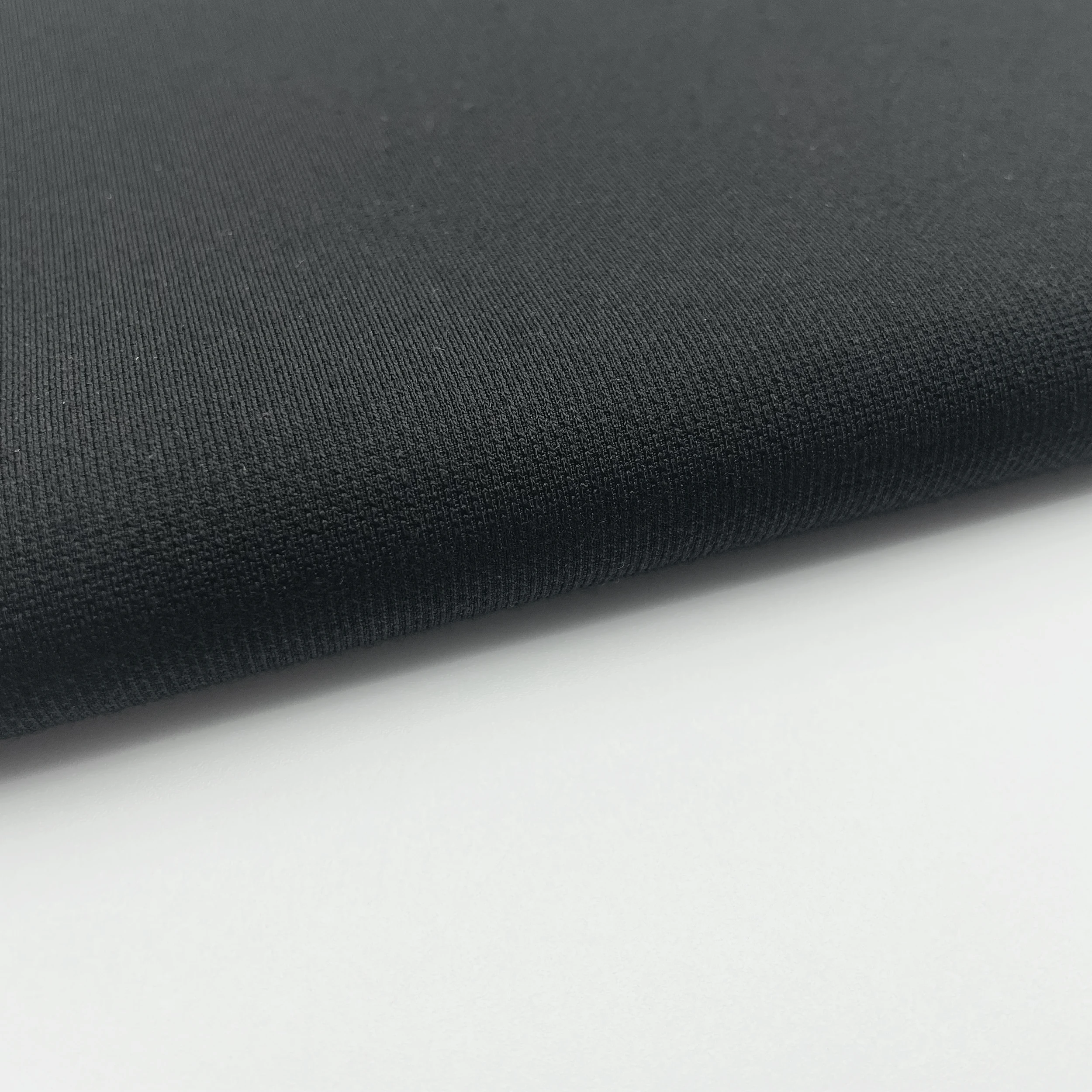 Quality Assurance Knitting Nr Fabric Solid Black Wrinkle-Resistant And Anti-Static Double Face Fabric For Suit Pant