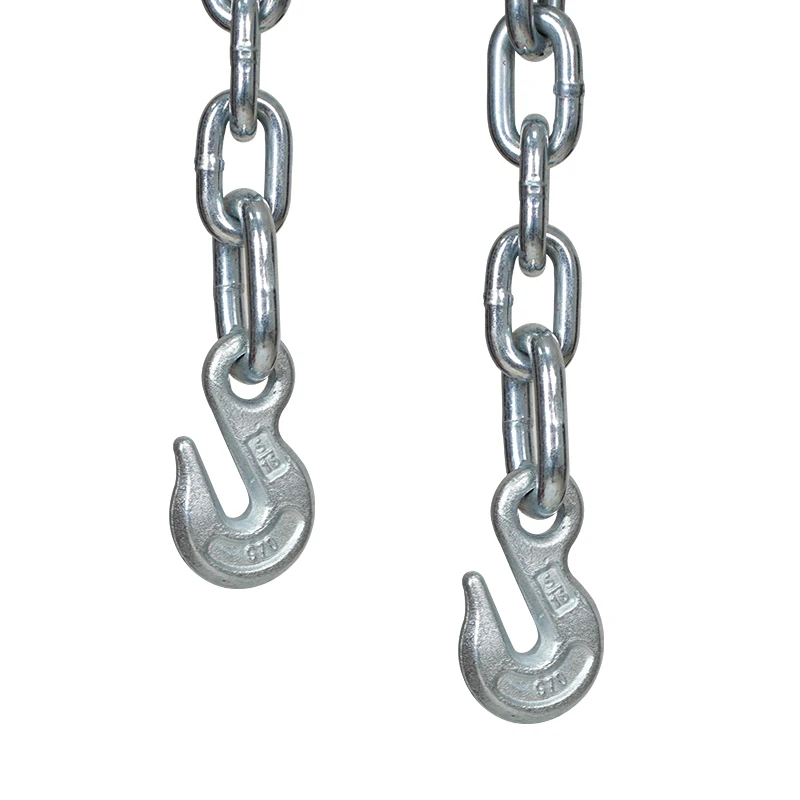 BOHU Heavy Duty G70 Stainless Steel Usa Standard Trailer Chain Towing Links Chain With J Hook