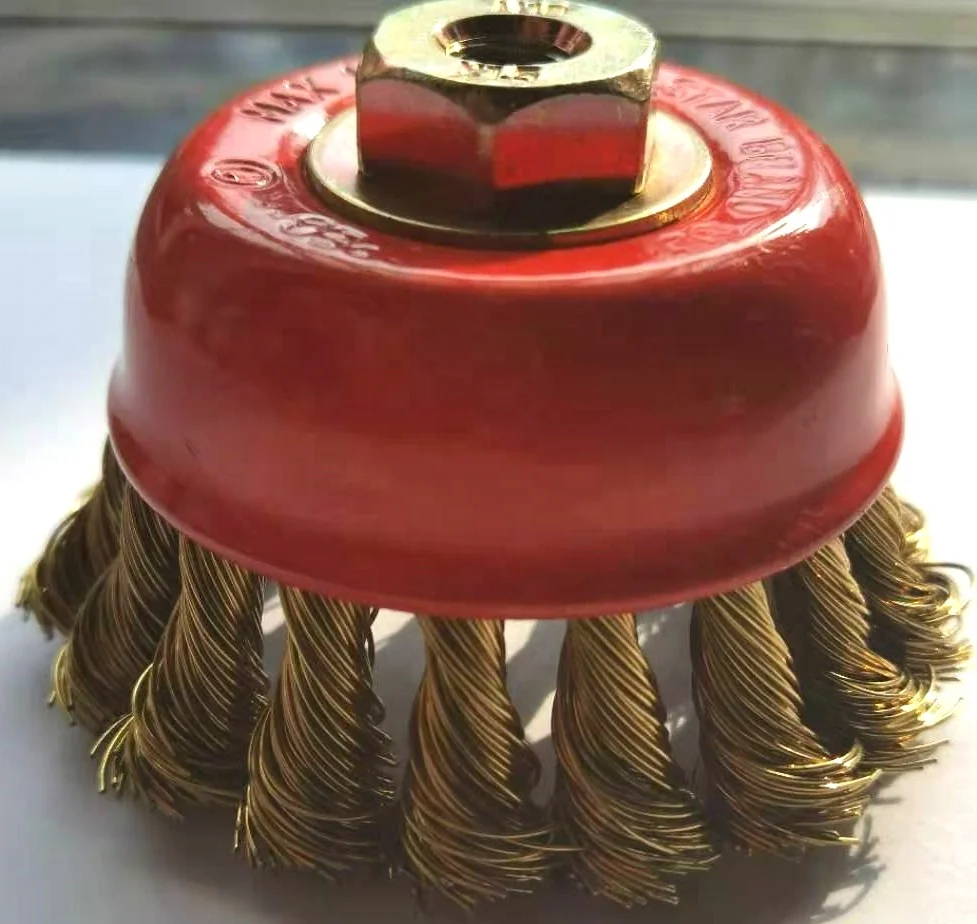 3 inch Good Reputation Factory Price Steel Wire Wheel Knotted Cup Brush Rotary Metal Steel Wire Brush For Angle Grinder