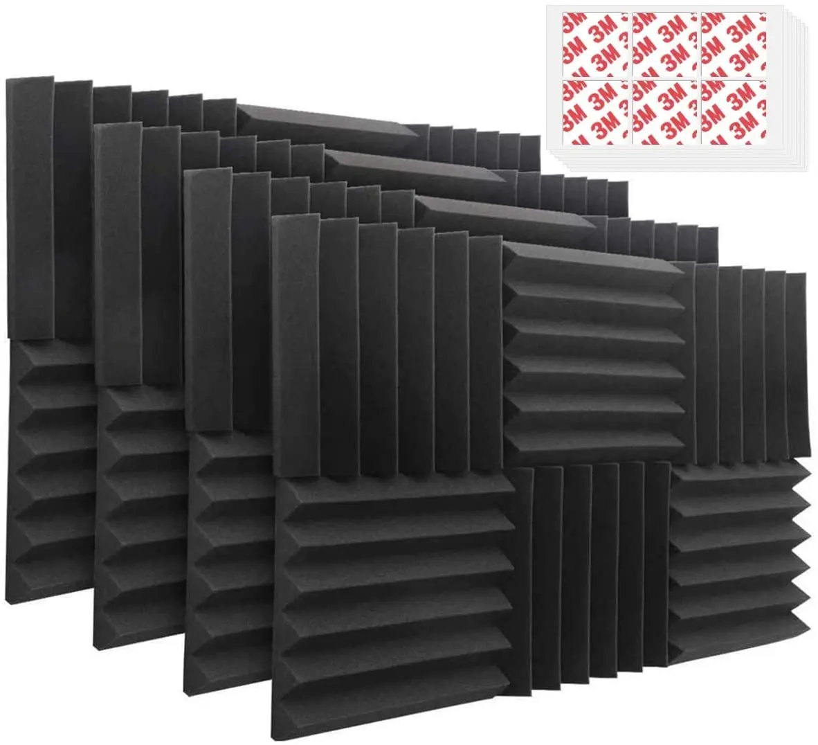 Звукостойкие панели BONNO из акустической пены, настенная Звукоизоляционная клиновая плитка с лентами