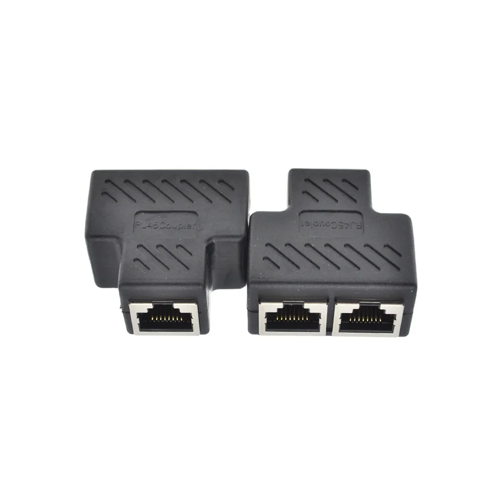 Female To Female Lan Ethernet Splitter 100mbps Connector 1 To 2 Adapter Rj45 Coupler Splitter