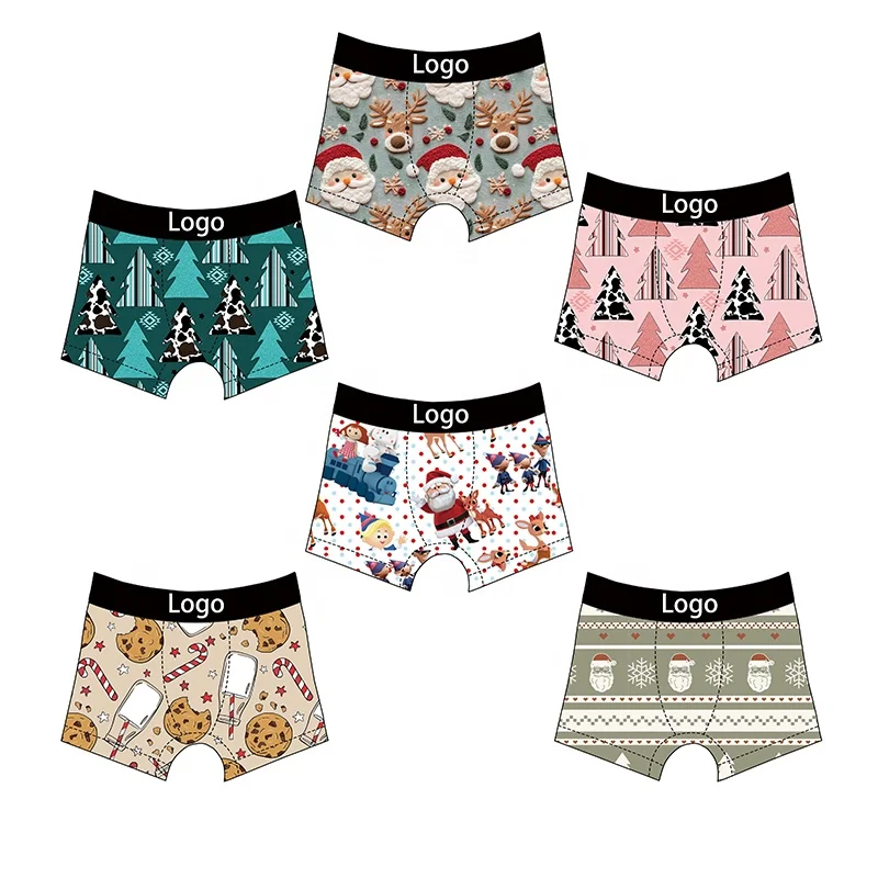 DH ODM custom christmas bamboo toddler boys shorts boxer for kids underwear boys