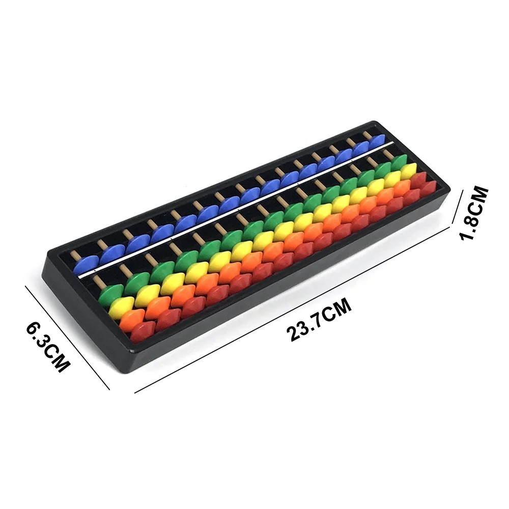 Educational plastic counting bead toys colorful 15 rod rainbow arithmetic soroban kids abacus