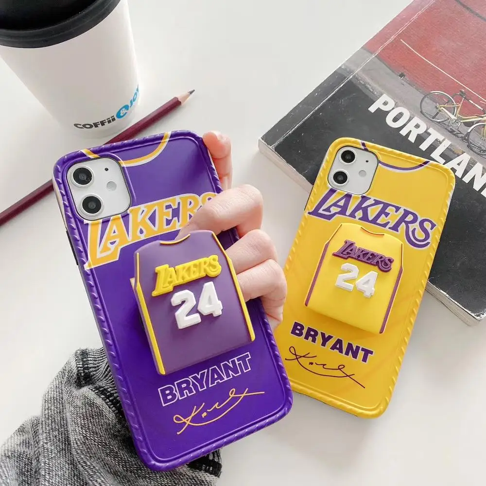 
Custom Made 24 kobe IMD Silicone Phone Case With Holder For Iphone 11 