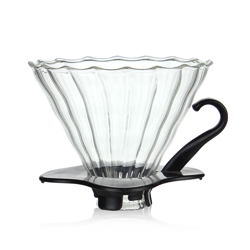 Reusable coffee v  60 dripe with filter paper high borosilicate glass material supplied  high temperature resistant manufacturer
