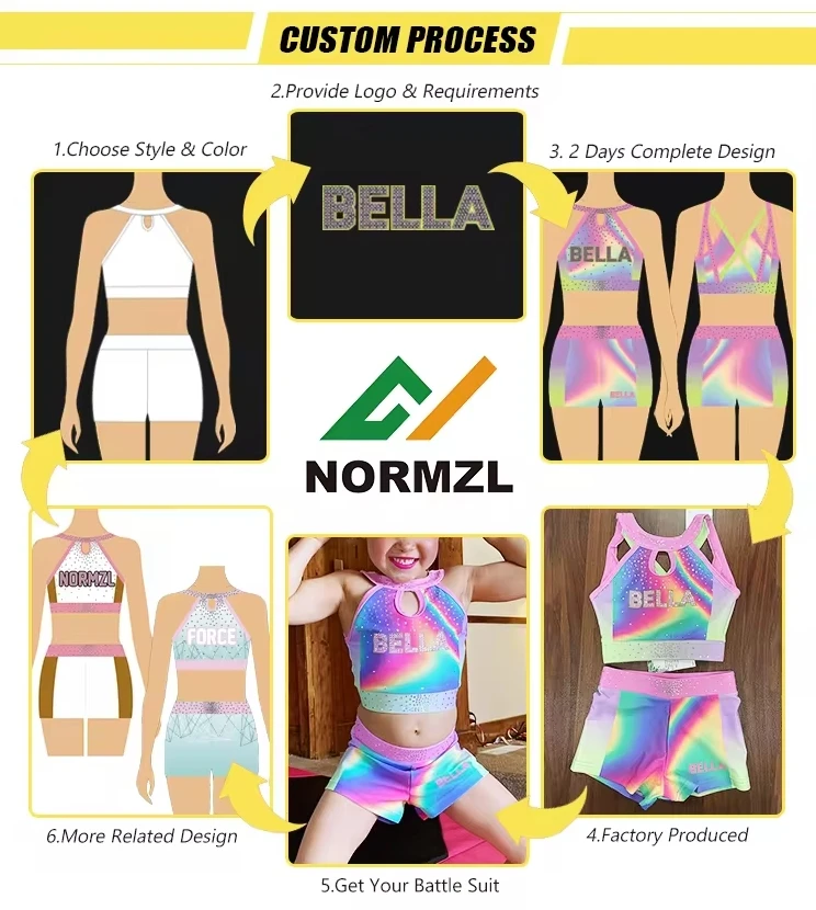 Normzl wholesale cheerleading uniforms custom cheerleading practice wear cheer practice wear for team