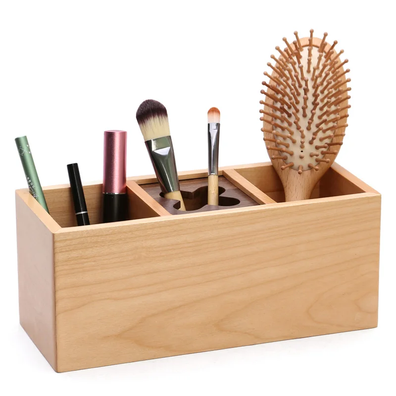 China Manufacturer Bamboo Desk Storage Organizer Wooden Storage Racks For Cosmetics Jewelry