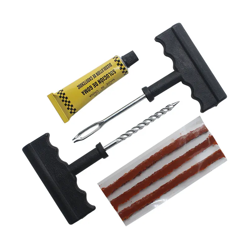 Car tire repair tool 6Pcs per set Car Motorcycle Bike tire repair tool set with Thread drill rubber strip super glue