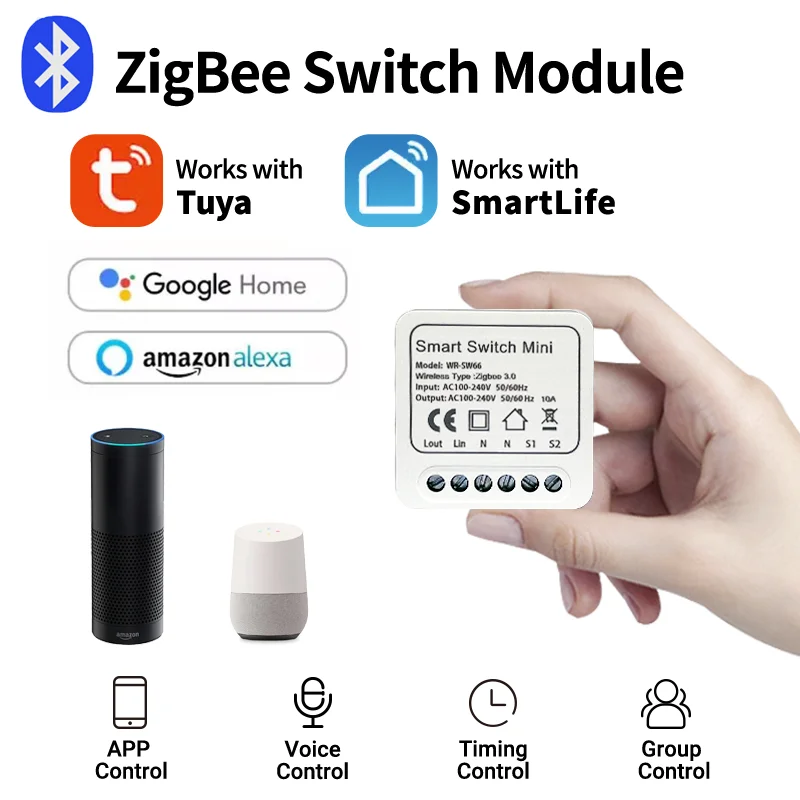 Умный мини-выключатель Tuya с поддержкой Wi-Fi/Zigbee 10