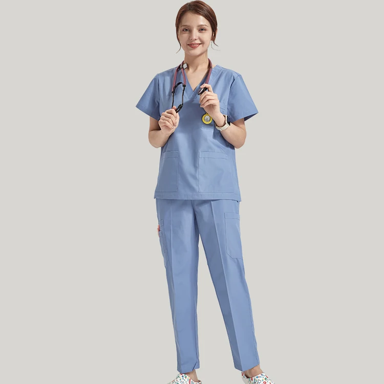 Wholesale Short Sleeve Dental Clinic Salon Workwear Suits Nursing Clothes Nurse Scrub Uniform Hospital Doctors Sets