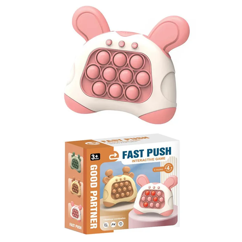 Quick Push Machine Console Game Silicone Training Cartoon Rabbit Astronauts Quick Push Push Pop It Game