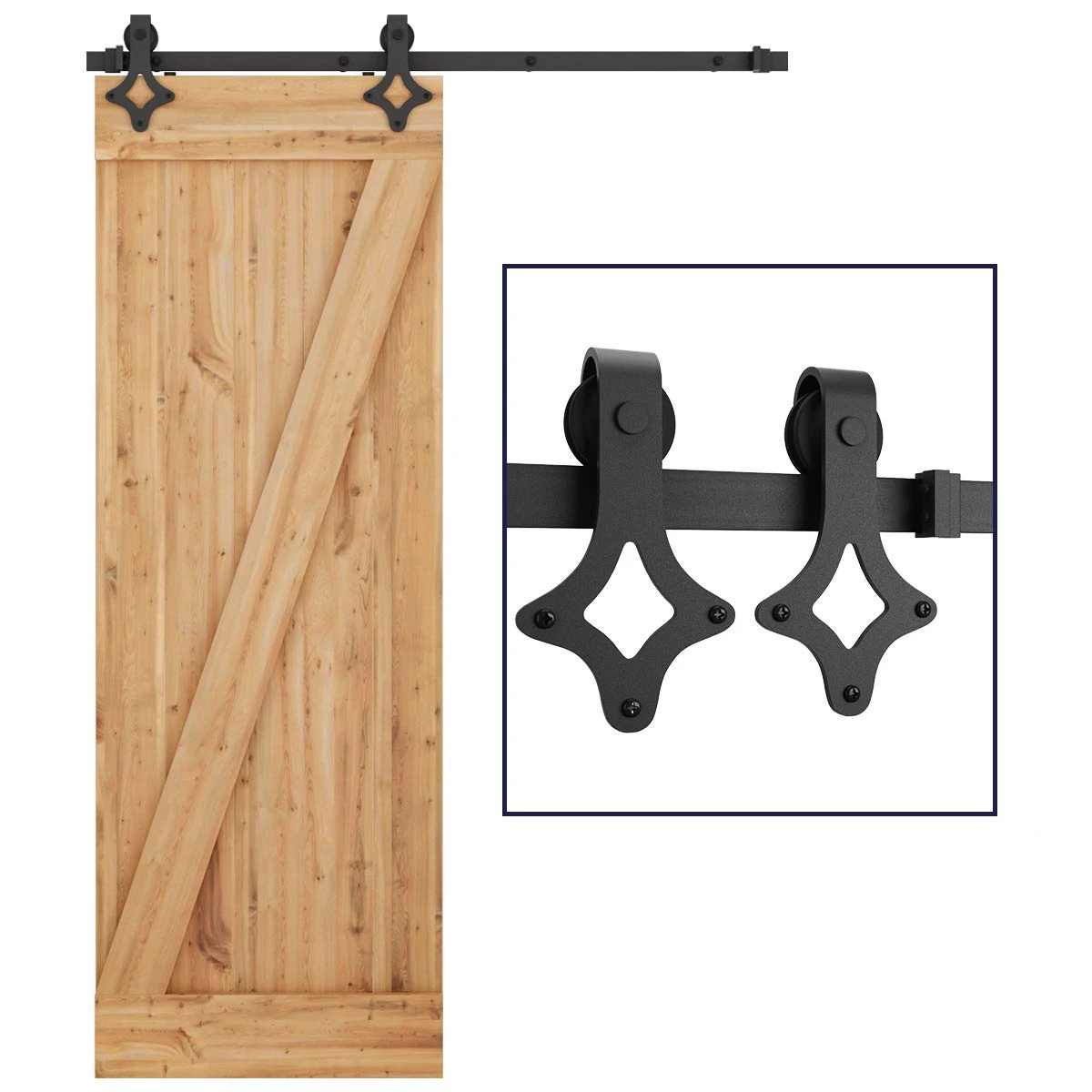 Carbon Steel Whole Piece Bronze Finish Cabinet Barn Door Double Hardware Sliding Wooden Door Interior Hardware