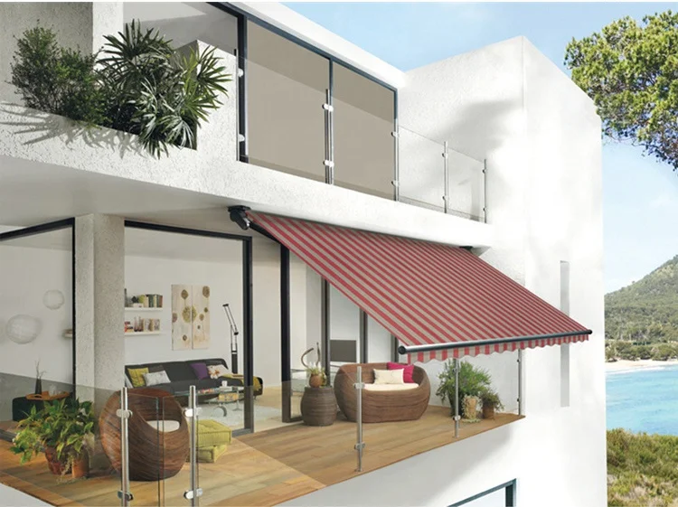 motorized full cassette retractable awning