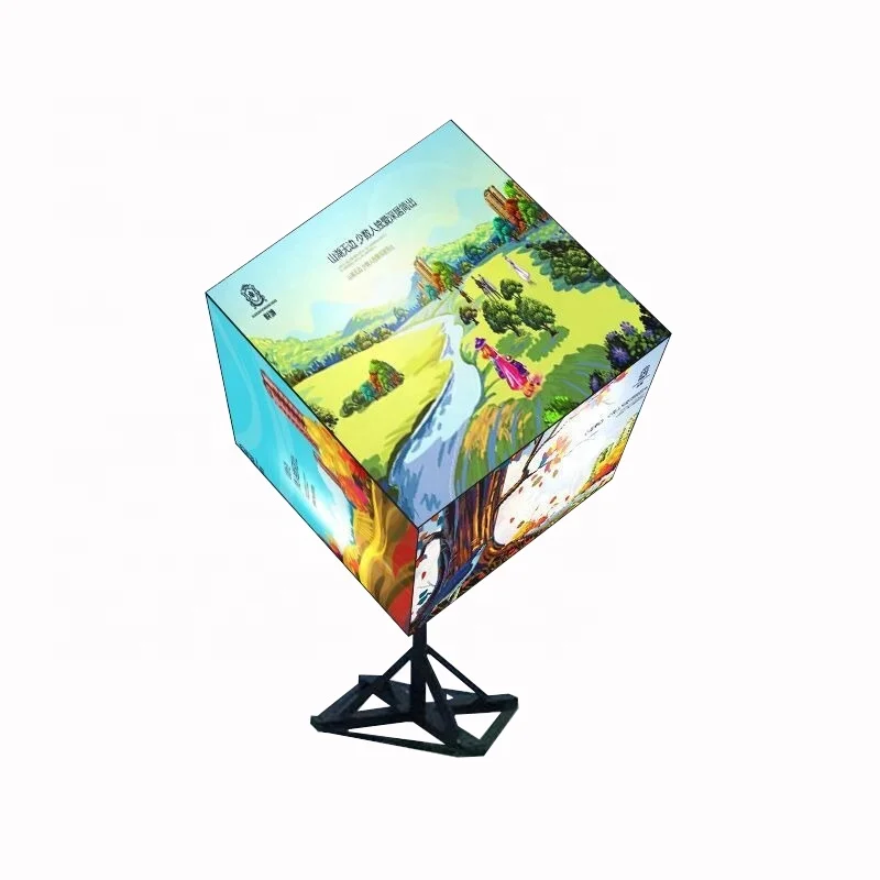GC TECH 640*640mm P2.5 LED Display Screen Indoor and Outdoor Cube Welcome Display