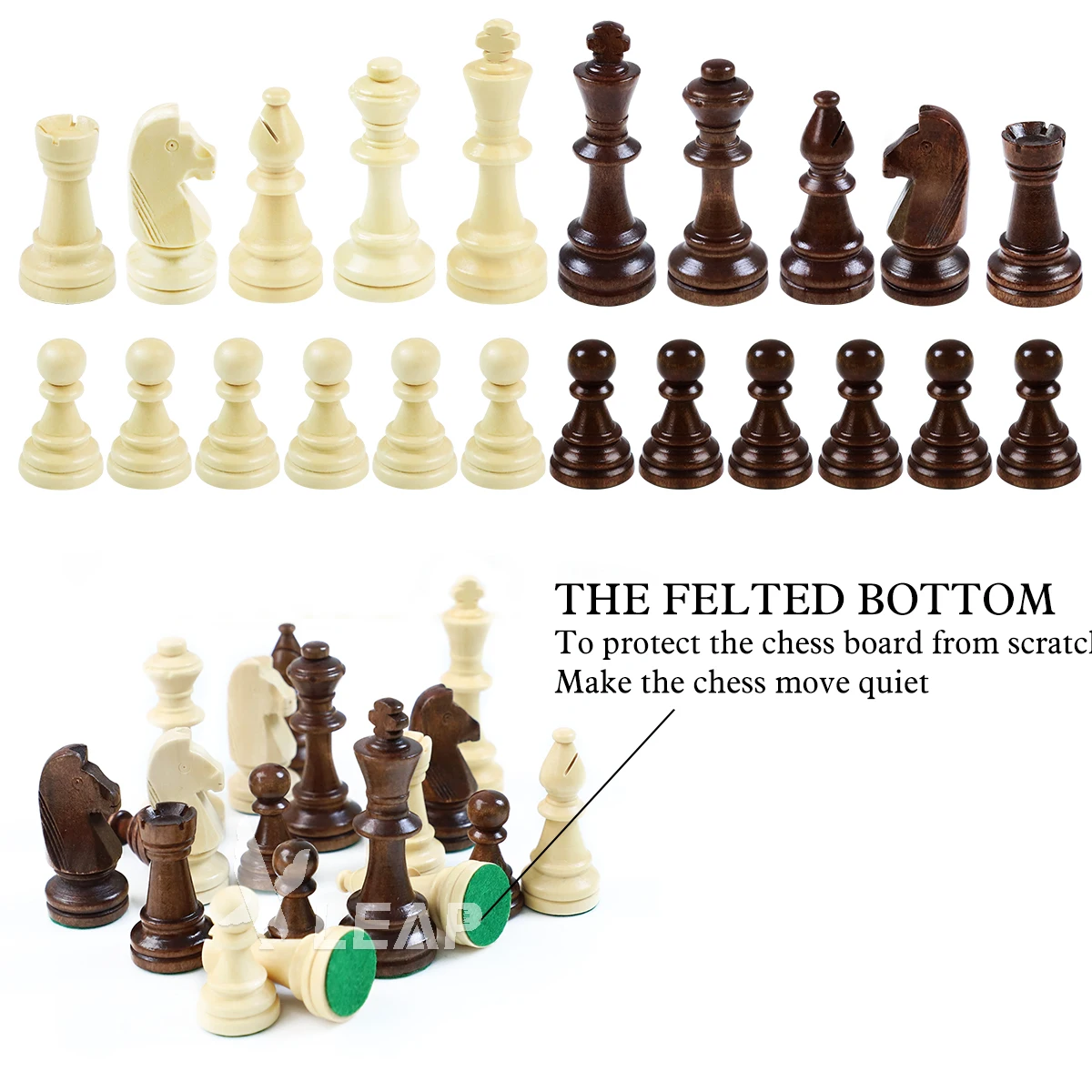 Factory direct sale 9.8 cm 3.8 inch heavy triple weighted chess king pieces tournament wooden ajedrez chess chess pieces